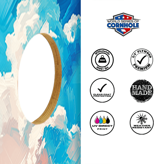 Recreational Cornhole Set World Series of Cornhole Recreational Cornhole Set - Mt. Olympus National Park Daytime Boards with Red and Royal Blue Bags