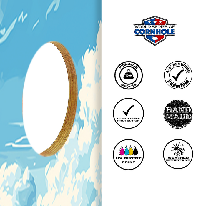 World Series of Cornhole Recreational Cornhole Set - Shenandoah National Park Daytime Boards with Red and Royal Blue Bags
