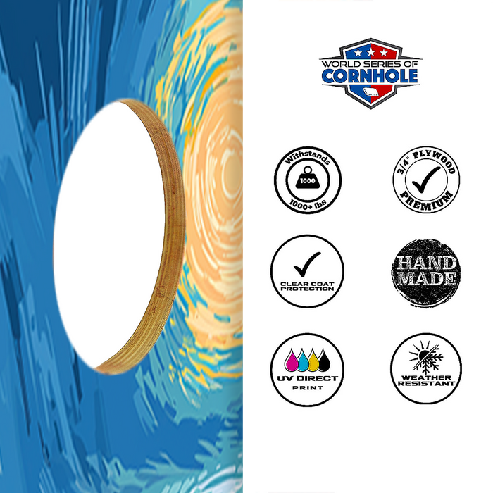 World Series of Cornhole Recreational Cornhole Set - Zion National Park Daytime Boards with Red and Royal Blue Bags