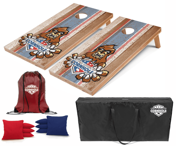Recreational Cornhole Set World Series of Cornhole Recreational Cornhole Set - Animated Sasquatch Boards with Red and Royal Blue Bags
