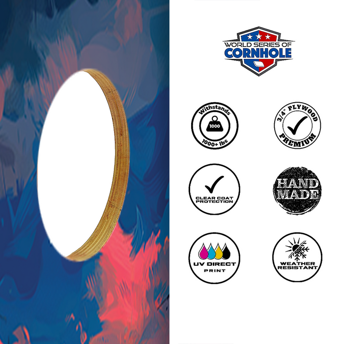 World Series of Cornhole Recreational Cornhole Set - Acadia National Park Nighttime Boards with Red and Royal Blue Bags