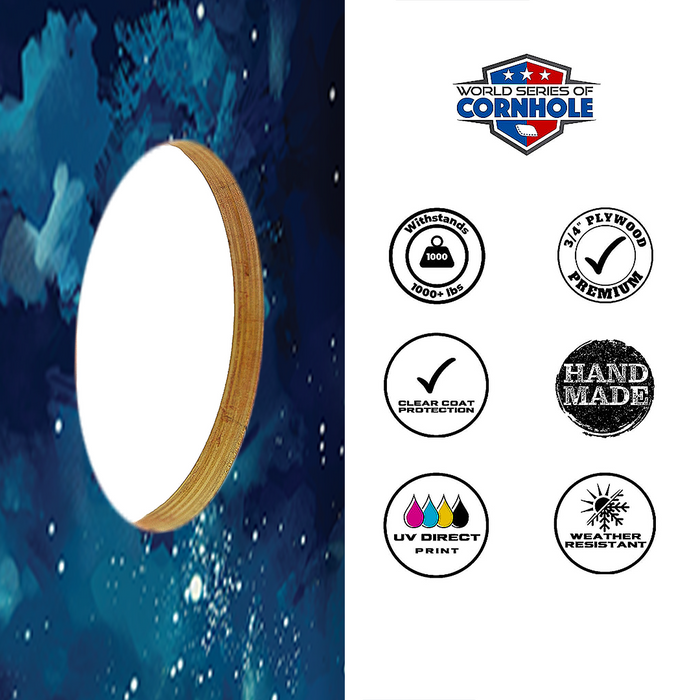 World Series of Cornhole Recreational Cornhole Set - Dry Tortugas National Park Nighttime Boards with Red and Royal Blue Bags