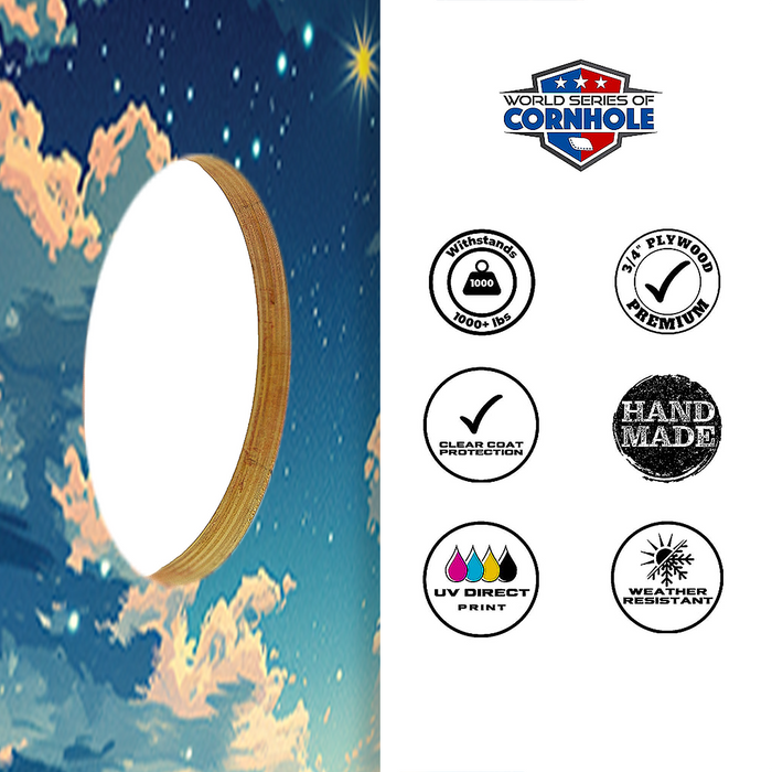World Series of Cornhole Recreational Cornhole Set - Grand Canyon National Park Nighttime Boards with Red and Royal Blue Bags