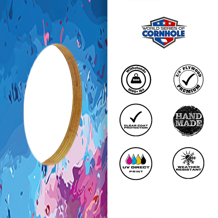 World Series of Cornhole Recreational Cornhole Set - Gulf Shores National Park Nighttime Boards with Red and Royal Blue Bags