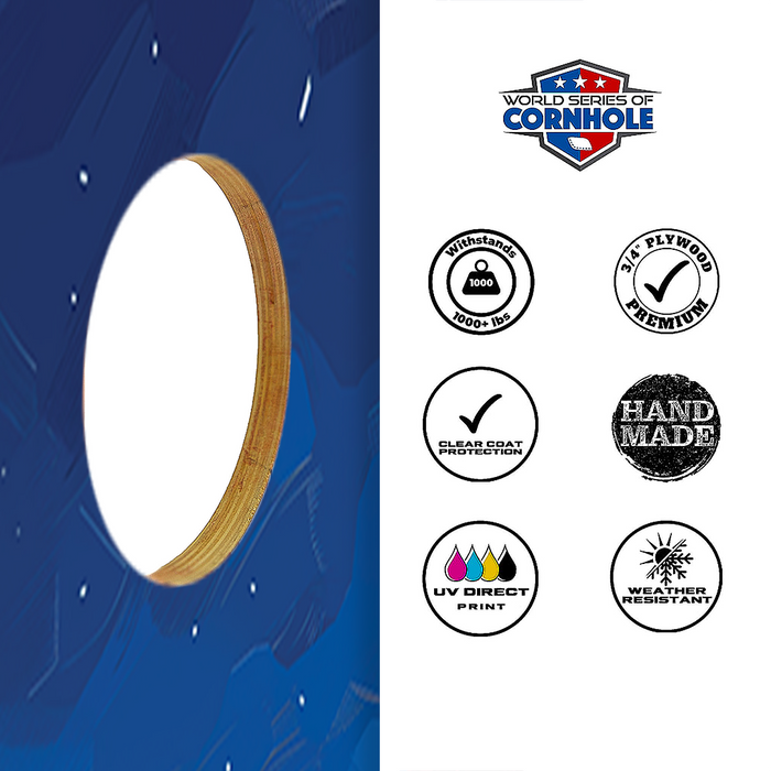 World Series of Cornhole Recreational Cornhole Set - Zion National Park Nighttime Boards with Red and Royal Blue Bags
