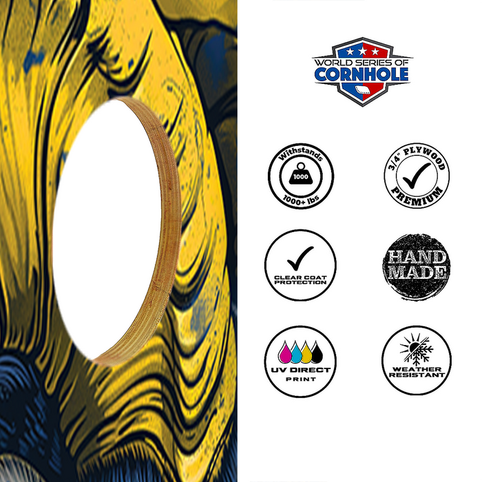 World Series of Cornhole Recreational Cornhole Set - Los Angeles Rams Boards with Yellow and Royal Blue Bags
