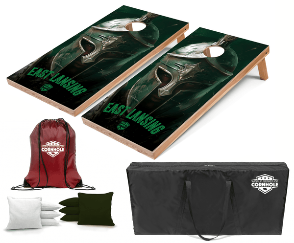 Recreational Cornhole Set World Series of Cornhole Recreational Cornhole Set - Michigan State Spartans Boards with White and Hunter Green Bags