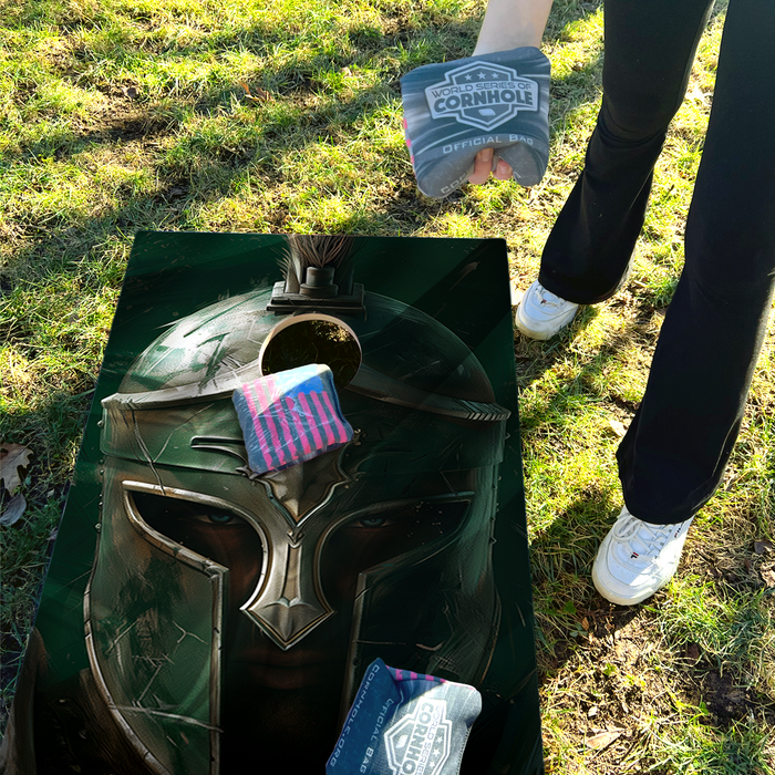 World Series of Cornhole Recreational Cornhole Set - Michigan State Spartans Boards with White and Hunter Green Bags