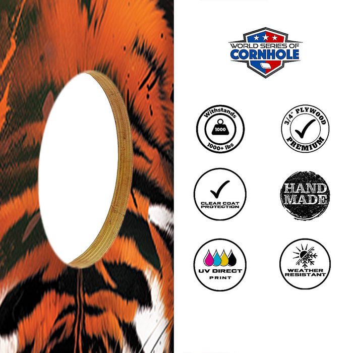 World Series of Cornhole Recreational Cornhole Set - Cincinnati Bengals Boards with Black and Orange Bags