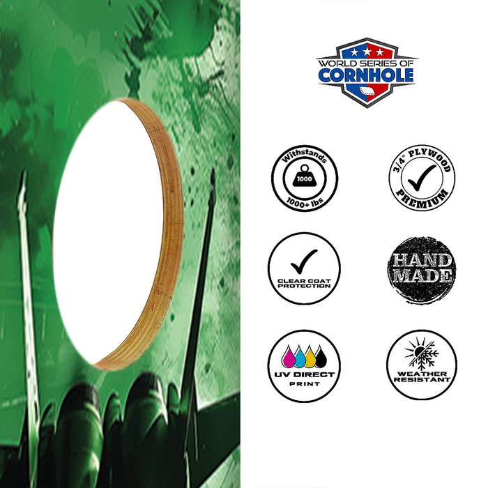 World Series of Cornhole Recreational Cornhole Set - New York Jets Boards with White and Kelly Green Bags