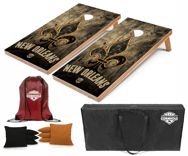 Recreational Cornhole Set World Series of Cornhole Recreational Cornhole Set - New Orleans Saints Boards with Black and Gold Bags