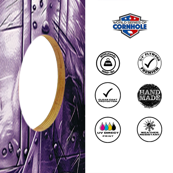 World Series of Cornhole Recreational Cornhole Set - Minnesota Vikings Boards with Yellow and Purple Bags