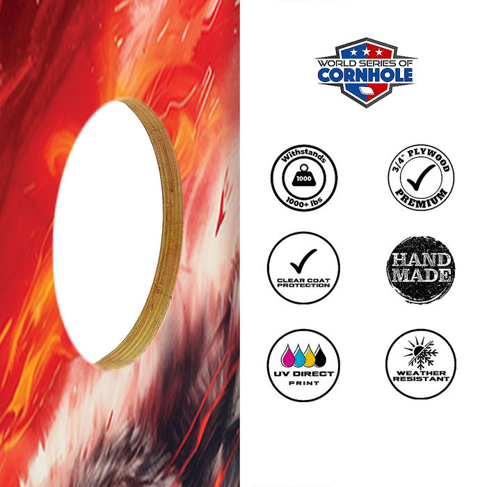 World Series of Cornhole Recreational Cornhole Set - Kansas City Chiefs Boards with Yellow and Red Bags