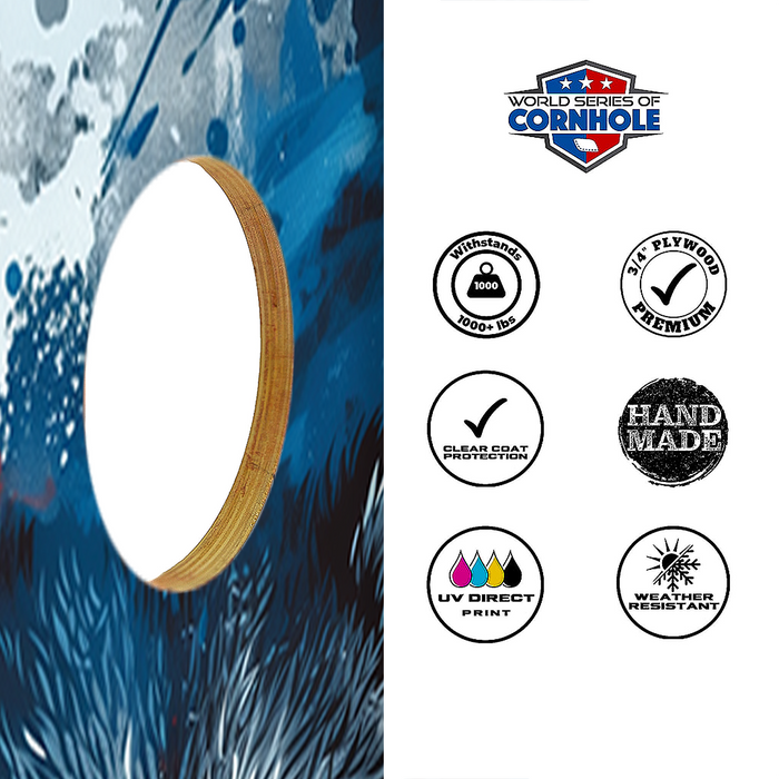 World Series of Cornhole Recreational Cornhole Set - Tennessee Titans Boards with Red and Blue Bags