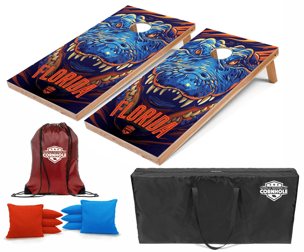 Recreational Cornhole Set World Series of Cornhole Recreational Cornhole Set - Florida Gators Boards with Orange and Turquoise Bags