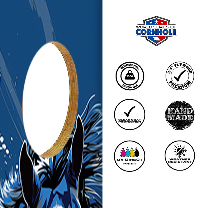 World Series of Cornhole Recreational Cornhole Set - Indianapolis Colts Boards with White and Blue Bags