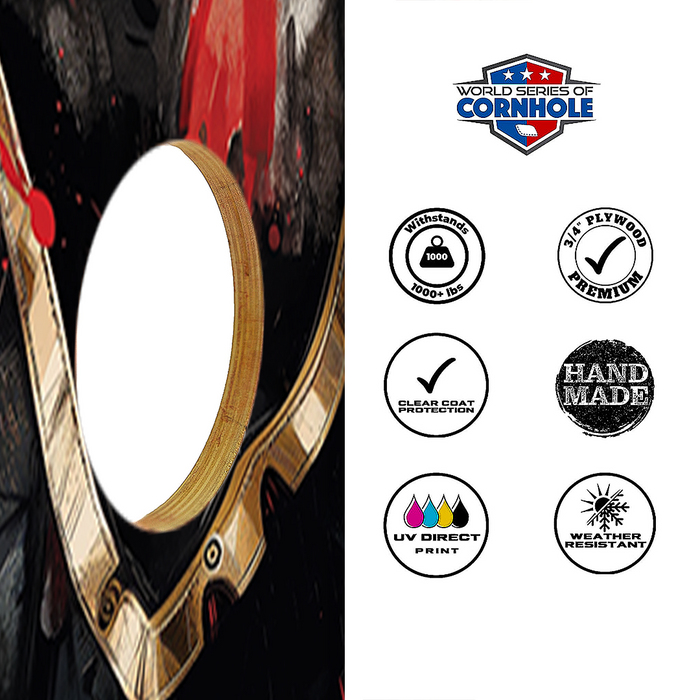 World Series of Cornhole Recreational Cornhole Set - Tampa Bay Buccaneers Boards with Black and Red Bags