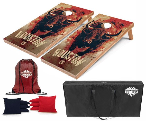 Recreational Cornhole Set World Series of Cornhole Recreational Cornhole Set - Houston Texans Boards with Navy Blue and Red Bags