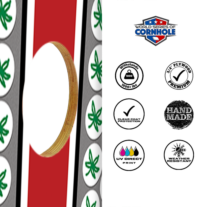 World Series of Cornhole Recreational Cornhole Set - Ohio State Buckeyes Boards with Scarlet and Gray Bags