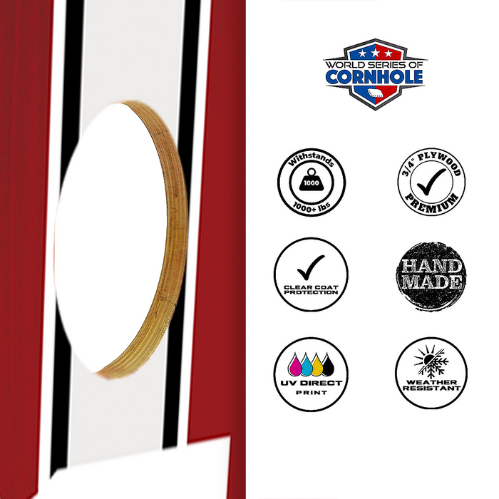 World Series of Cornhole Recreational Cornhole Set - Indiana Hoosiers Boards with Red and White Bags