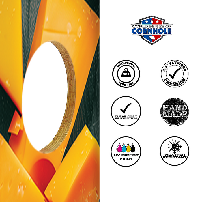 World Series of Cornhole Recreational Cornhole Set - Green Bay Packers Boards with Gold and Hunter Green Bags