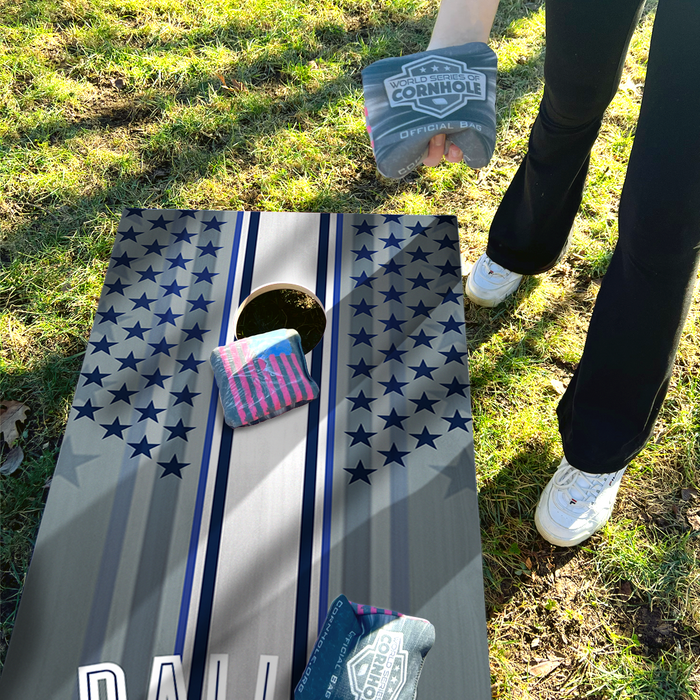 World Series of Cornhole Recreational Cornhole Set - Dallas Cowboys Boards with White and Royal Blue Bags
