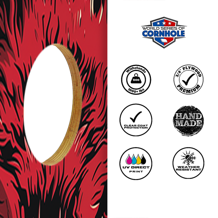 World Series of Cornhole Recreational Cornhole Set - Arkansas Razorbacks Boards with Red and White Bags