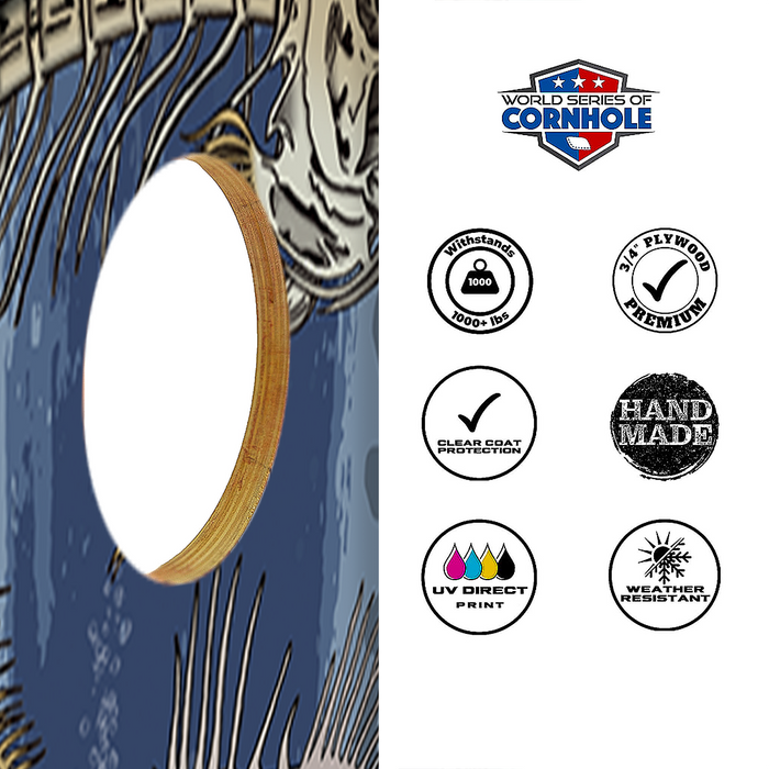 World Series of Cornhole Recreational Cornhole Set - Withering Wilds Inshore Slam Boards with Red and Blue Bags