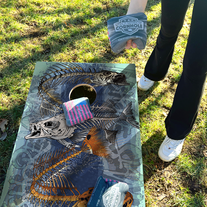 World Series of Cornhole Recreational Cornhole Set - Withering Wilds Inshore Slam Boards with Red and Blue Bags
