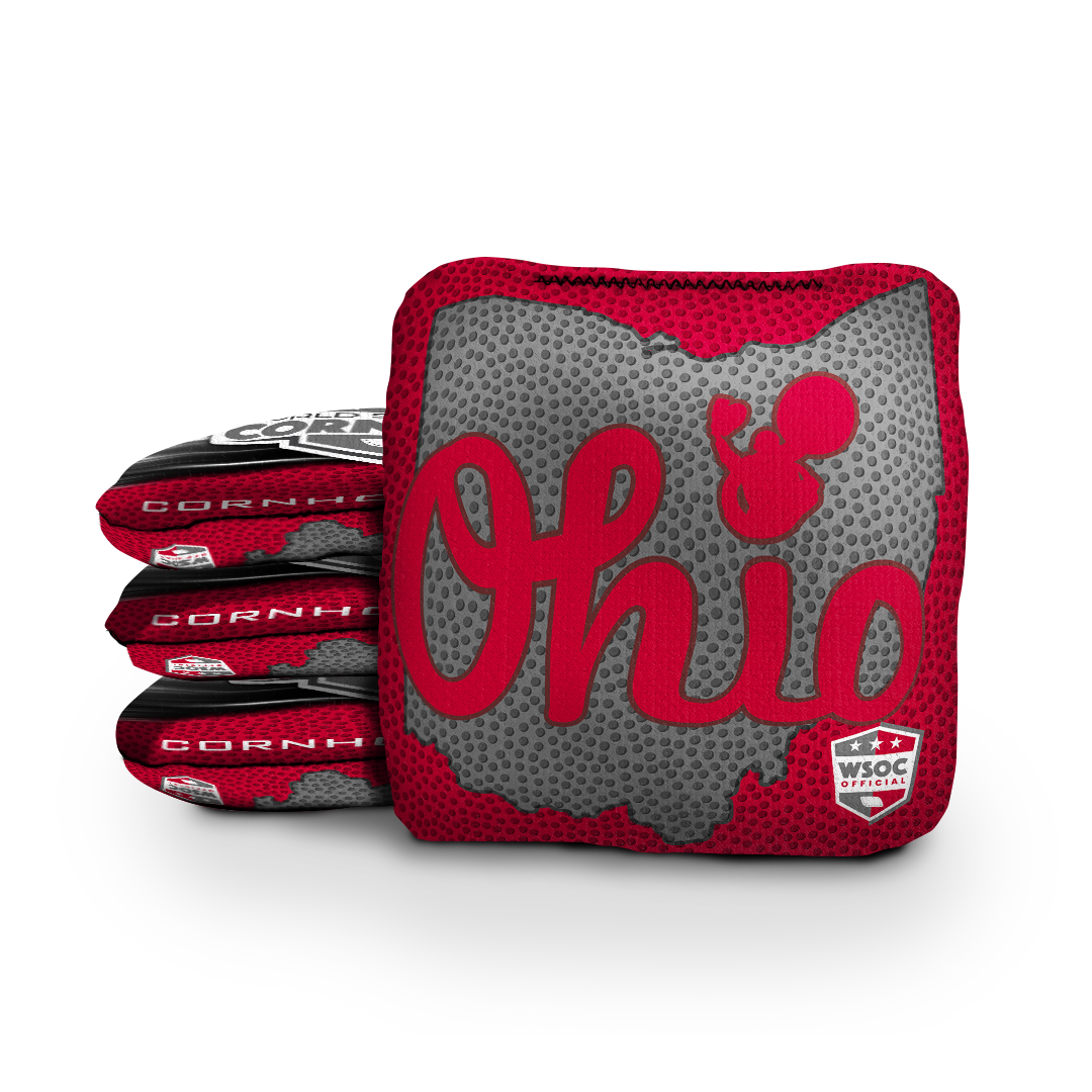 Ohio State Buckeyes Script Light Red - 6 Inch WSOC Official Pro Cornhole Bags