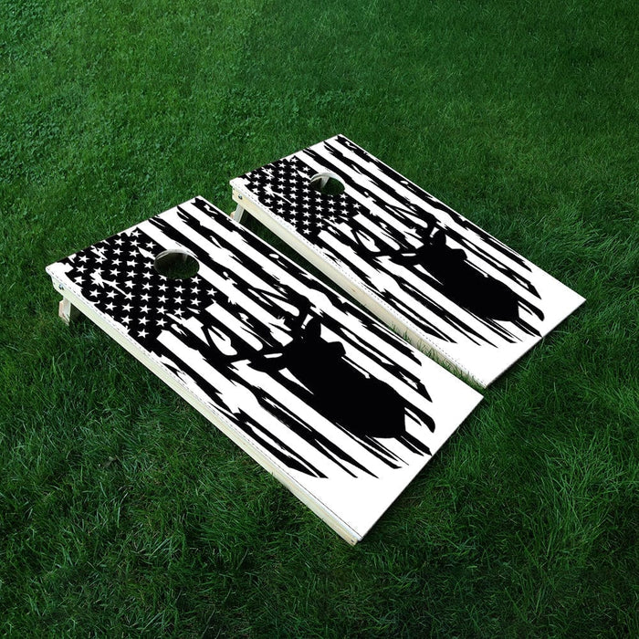 White Deer Cornhole Boards Wraps (Set of 2)