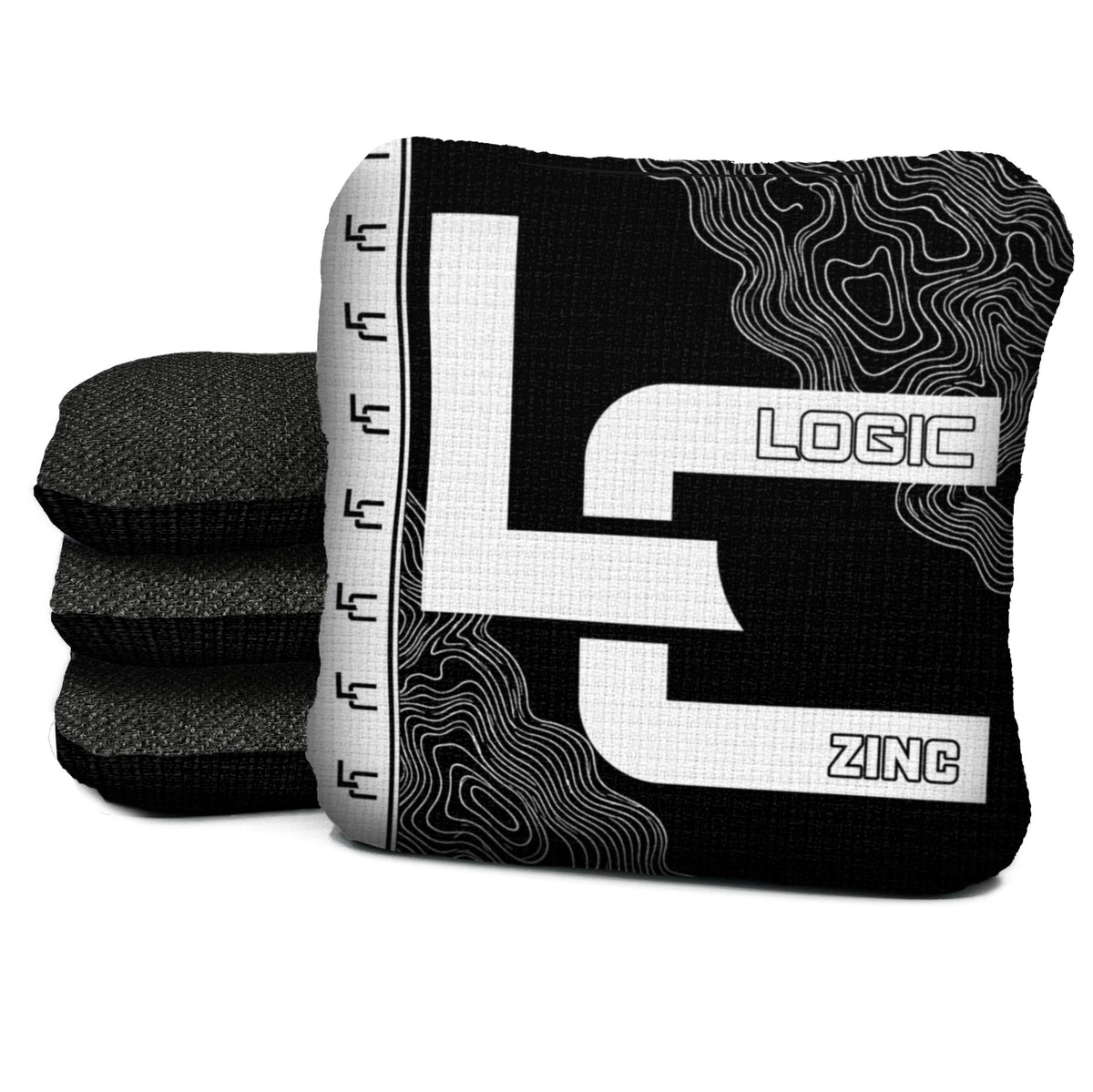 Contour Black White Cornhole Bags - Multiple Series - Set of 4