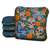 Calavera Marigold Mosaic - Cornhole Bags - Multiple Series - Set of 4
