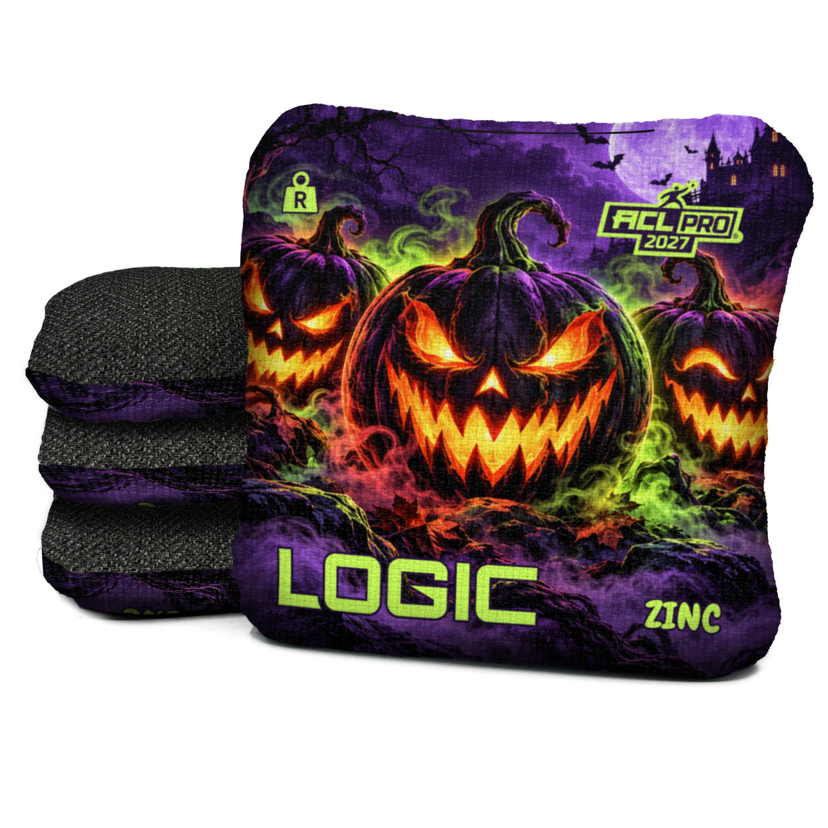 Neon Jack - Halloween Cornhole Bags - Multiple Bag Series - Set of 4