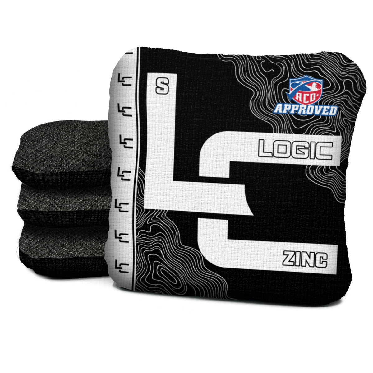 Contour Black White Cornhole Bags - Multiple Series - Set of 4