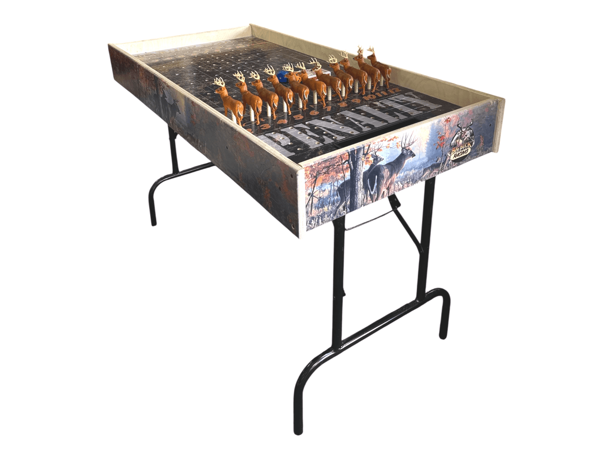 Horse Race Game Big Buck Downs-  Jumbo Horse Game with Integrated Chip Pot Big Buck Derby Themed/ Hunting Themed Games/ Deer Themed Horse Racing/ Large Party Games/ Camping