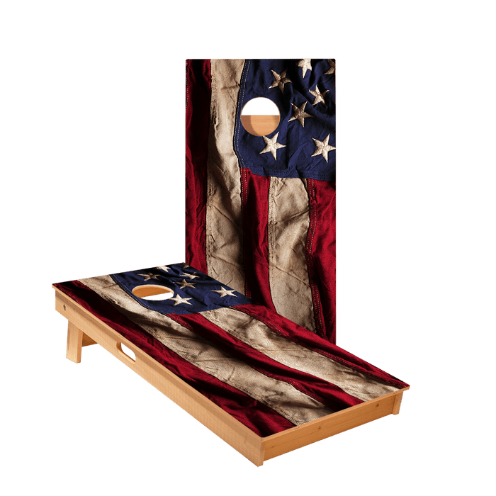 American Flag Cloth Star Cornhole Boards