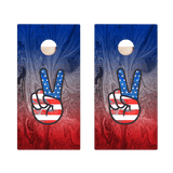 American Flag Peace Sign Star Cornhole Boards