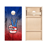 American Flag Peace Sign Star Cornhole Boards
