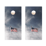 American Flag Pole Star Cornhole Boards