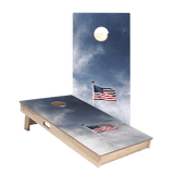 American Flag Pole Star Cornhole Boards