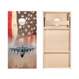 American Flag With Jet Star Cornhole Boards