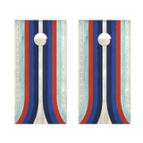 American Moto Curved Stripes Star Cornhole Boards