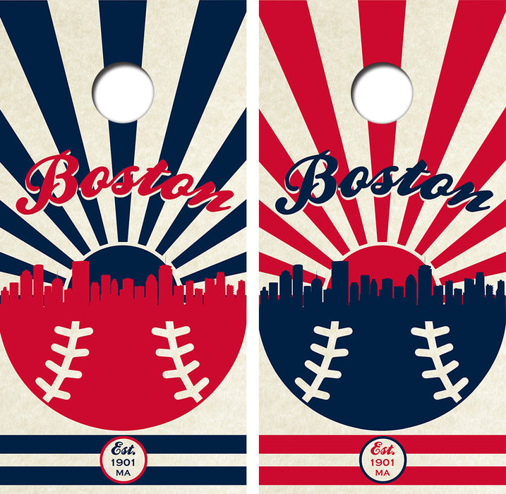 Boston Baseball Cornhole Design