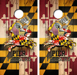 Maryland Beer Crab Flag Cornhole Design