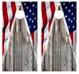 Patriotic Flag & Barnwood Cornhole Design