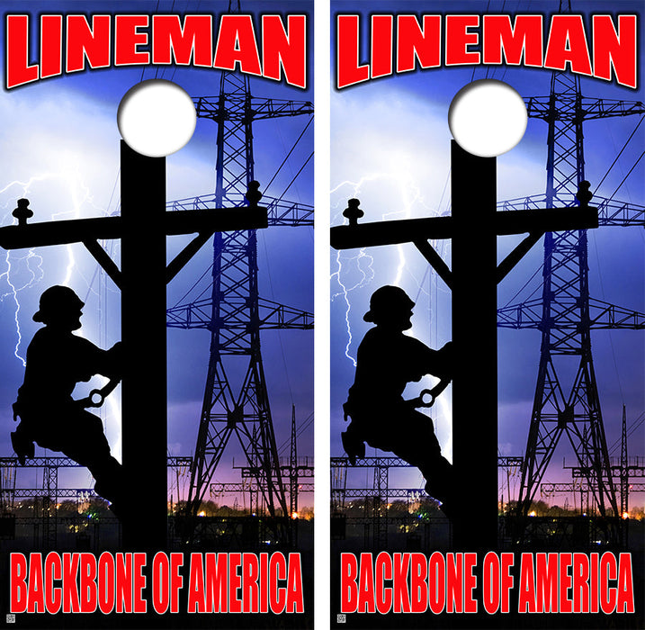 Lineman Cornhole Design
