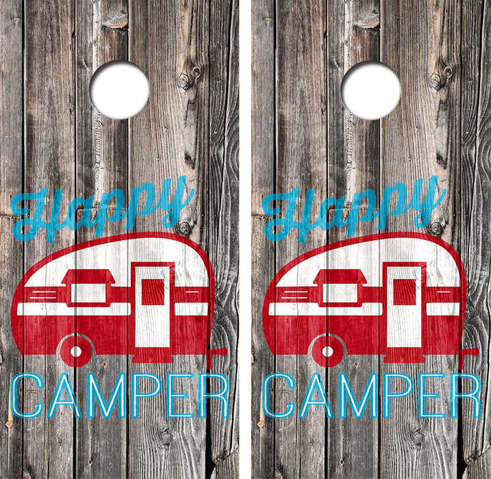 Happy Camper Cornhole Design