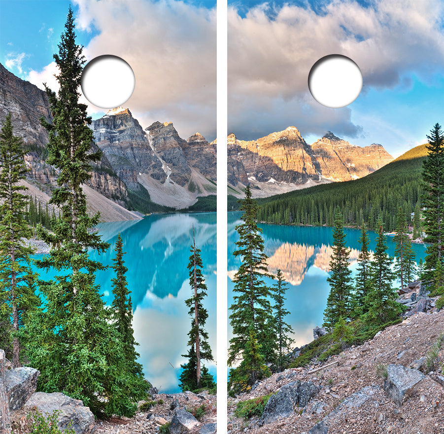 Wilderness Backdrop Cornhole Design