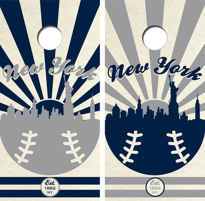 New York Baseball Cornhole Design